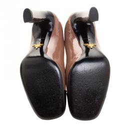 Pre Owned Prada Two Tone Patent Leather Cap Toe Pumps Size 36
