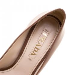 Pre Owned Prada Two Tone Patent Leather Cap Toe Pumps Size 36