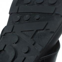 Prada Sport Black Croc Embossed Criss Cross Slides Size 41