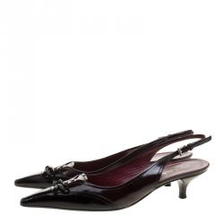Prada Two Tone Leather Bow Slingback Sandals Size 37