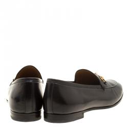 Pre Owned Gucci Black Leather Jordaan Horsebit Loafers Size 39