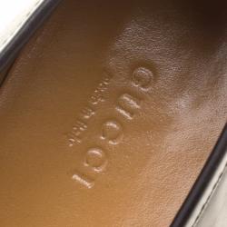 Pre Owned Gucci Black Leather Jordaan Horsebit Loafers Size 39