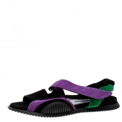 Pre Owned Prada Multicolor Suede Flat Sandals Size 37