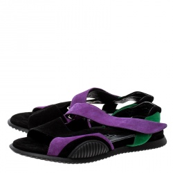 Pre Owned Prada Multicolor Suede Flat Sandals Size 37