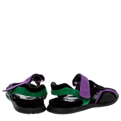 Pre Owned Prada Multicolor Suede Flat Sandals Size 37