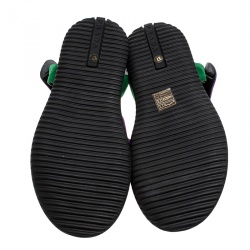 Pre Owned Prada Multicolor Suede Flat Sandals Size 37