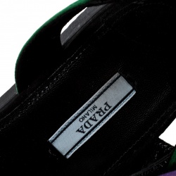 Pre Owned Prada Multicolor Suede Flat Sandals Size 37