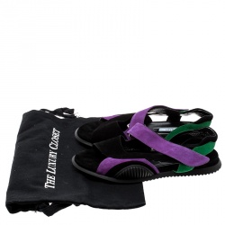 Pre Owned Prada Multicolor Suede Flat Sandals Size 37