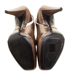 Pre Owned Prada Brown Leather Slingback D'orsay Pumps Size 40.5