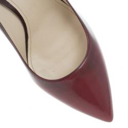 Pre Owned Prada Maroon Leather Pointed Toe Platform Pumps Size 40