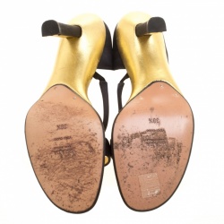 Pre Owned Prada Black Satin Sandals Size 38.5