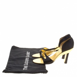 Pre Owned Prada Black Satin Sandals Size 38.5