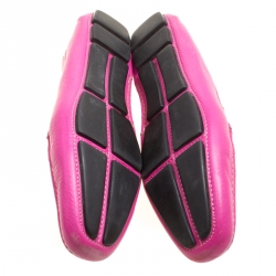 Pre Owned Prada Fuchsia Pink Leather Loafers Size 40