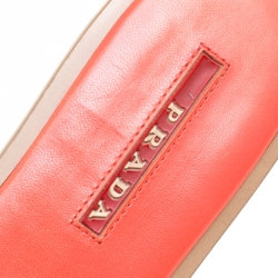 Prada Sport Coral Orange Suede Bow Slides Size 37