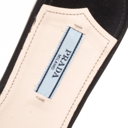 Prada Black/Red Floral Sequins Embellished Flat Slides Size 38