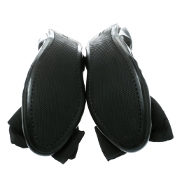 Pre Owned Prada Sport Black Patent Leather Bow Detail Scrunch Ballet Flat Size 40