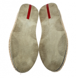 Pre Owned Prada Sport Black Canvas Espadrille Loafers Size 35.5