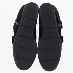 مملوكة مسبقًا Prada Sport Black Suede Wedge Hi-Top Sneakers Size 37.5