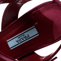 Prada Purple Satin Crisscross Platform Sandals Size 36.5