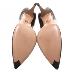 Prada Brown Leather Pointed Toe Pumps Size 39