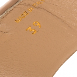 Pre Owned Prada Beige Patent Leather Espadrille Backstrap Wedge Sandals Size 39