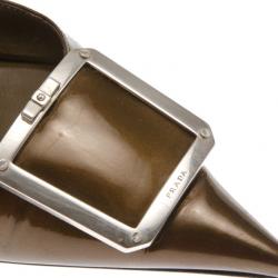 Pre Owned Prada Bronze Metallic Pointed Toe D'orsay Pumps Size 37