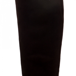 Pre Owned Prada Brown Suede Block Heel Knee Length Boots Size 39