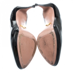 Pre Owned Prada Black Patent Leather Platform Pumps Size 37