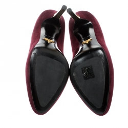Pre Owned Prada Burgundy Suede Almond Toe Pumps Size 40