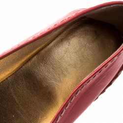 Pre Owned Prada Red Leather Open Toe Platform Espadrilles Size 40