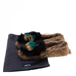 Pre Owned Prada Multicolor Goat Hair And Shearling Loafers Size 37