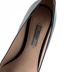 Pre Owned Prada Black Leather Bow Detail Pointed Toe Pumps Size 38