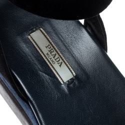 Pre Owned  Prada TriColor Suede Merlot And Poppy Dual Platform Ankle Strap Sandals Size 37