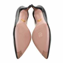 Pre Owned Prada Black Patent Leather Pointed Toe Pumps Size 38.5