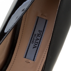 Pre Owned Prada Black Patent Leather Pointed Toe Pumps Size 38.5