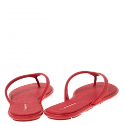 Prada Sport Red Crosshatched Thong Sandals Size 38