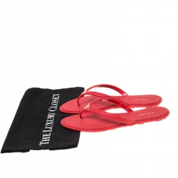 Prada Sport Red Crosshatched Thong Sandals Size 38