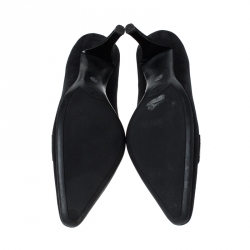 Pre Owned Prada Black Suede Leather Pointed Toe Pumps Size 37