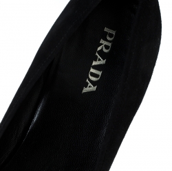 Pre Owned Prada Black Suede Leather Pointed Toe Pumps Size 37