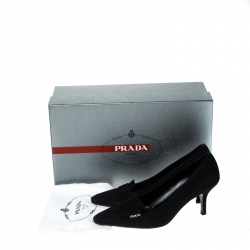 Pre Owned Prada Black Suede Leather Pointed Toe Pumps Size 37