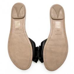 Prada Sport Black Leather Bow Slides Size 38.5