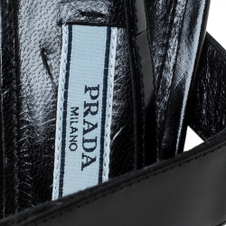 Pre Owned Prada Black Leather Metal Ball Embellished Kitten Heel Pumps Size 40