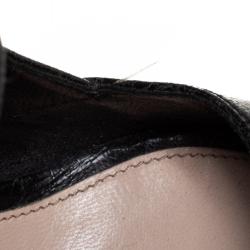 Prada Black Cut Out Leather Elastic Platform Sandals Size 38
