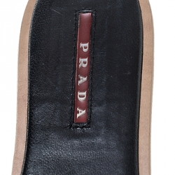 Pre Owned Prada Black Leather Bow Flat Slides Size 39