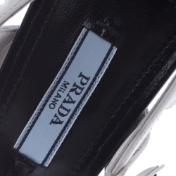 Pre Owned Prada Multicolor Leather Pointed Toe Slingback Sandals Size 38.5