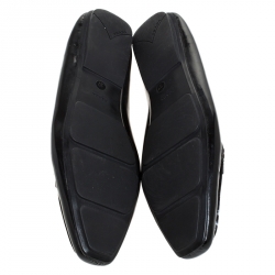 Pre Owned Prada Black Patent Leather Slip On Loafers Size 37