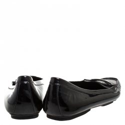 Pre Owned Prada Black Patent Leather Slip On Loafers Size 37