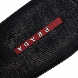 Pre Owned Prada Black Rubber Thong Flats Size 40