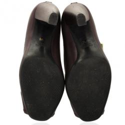 مملوكة مسبقًا Prada Sport Purple Metallic Open Toe Pumps Size 37.5