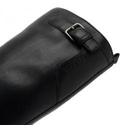 مملوكة مسبقًا حذاء بوت برادا سبورت جلد أسود بسحاب جانبي مقاس 36